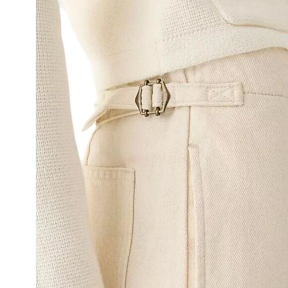 J Crew Jeans Womens 29 Cream Point Sur Side Tab Trouser Ecru Wash BY093 Wide Leg - Picture 9 of 16